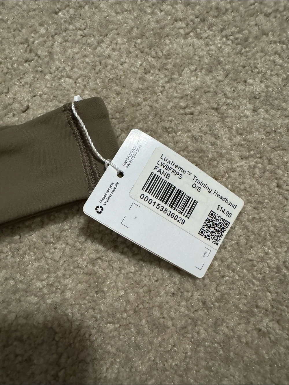 Lululemon Womens Luxtreme Training Headband Fawn Brown Workout Gym NWT